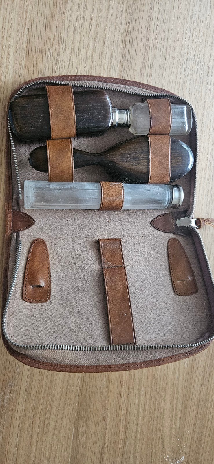 Vintage lederen reisetui, Antiek en Kunst, Ophalen of Verzenden