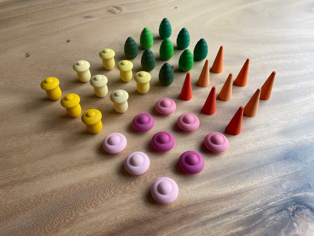 Grapat 36x mix & match: bomen, tulpen, kegels en bloemen, NL, Nieuw, Ophalen of Verzenden, Info@handmadebycharlie.nl