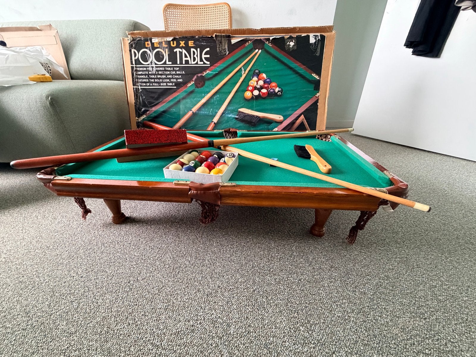 Deluxe Pooltafel met complete set accessoires, Ophalen, Gebruikt, Pooltafel