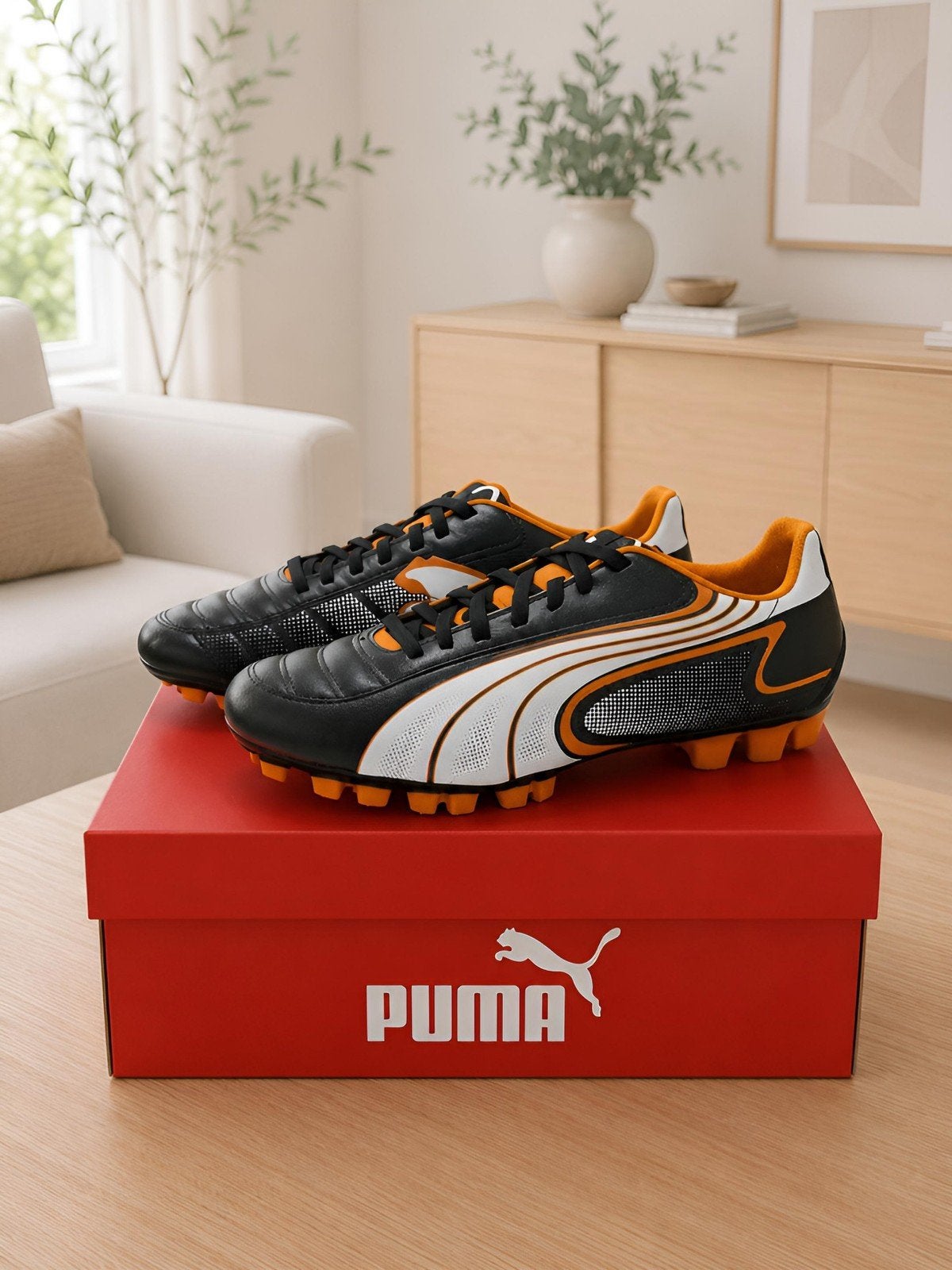 Puma voetbalschoenen -Zwart/Wit/Oranje - maat 38, Maat XS of kleiner, Schoenen, Nieuw, Ophalen of Verzenden