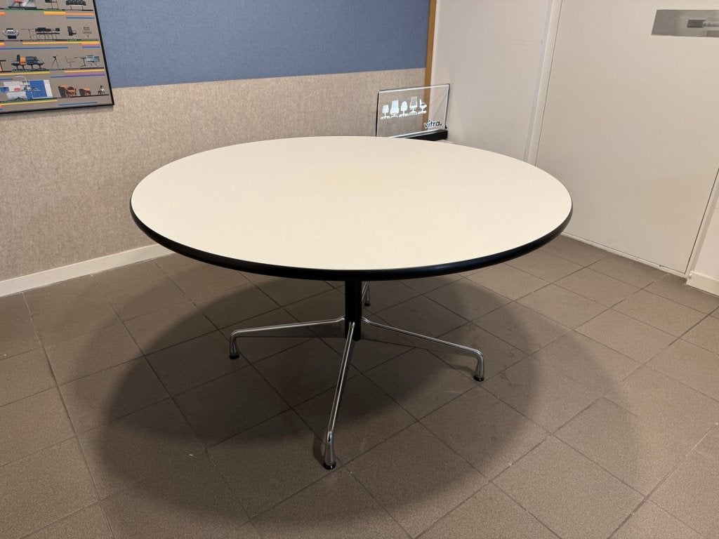 Vitra | Eames | Contract Table 130 cm | wit & chroom | 1x, Vitra, Overige houtsoorten, Kennedylaan 14b, 5571 KC Bergeijk, Rond