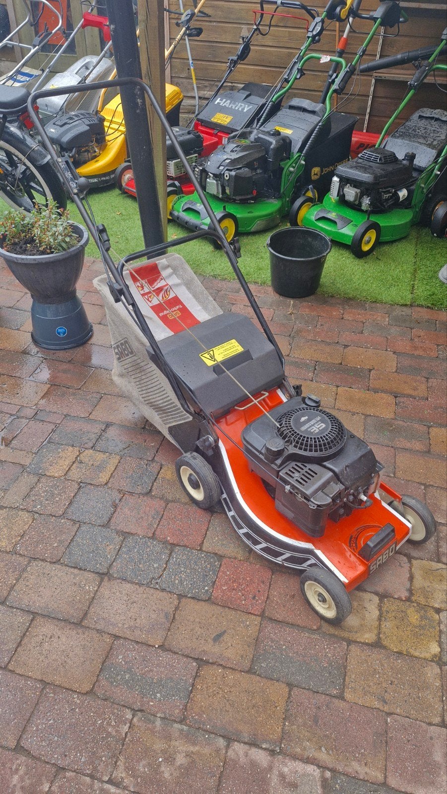 Handige sabo motormaaier 43 cm., Ophalen, Gebruikt