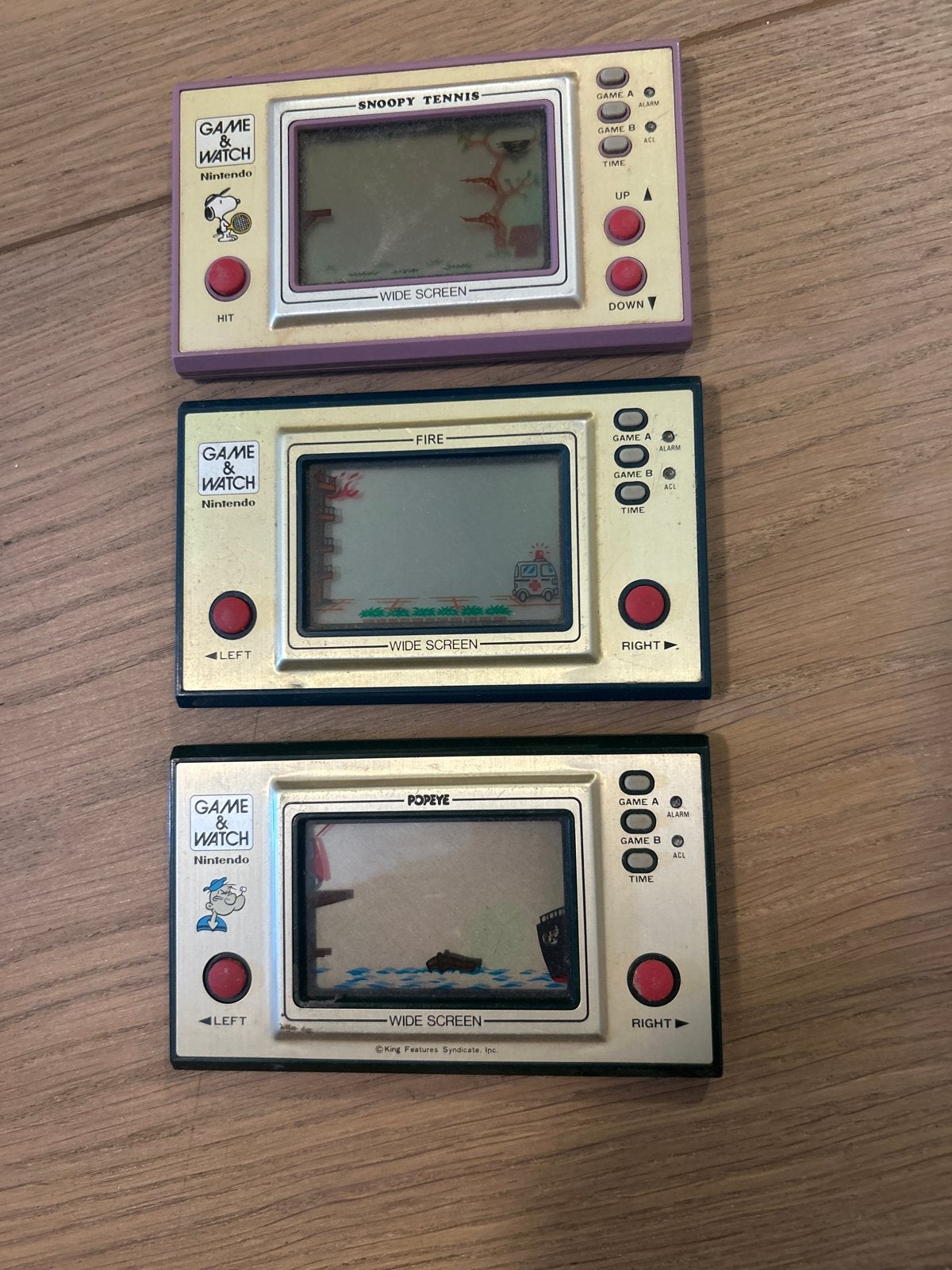 Nintendo Game & Watch: Snoopy Tennis, Fire, Popeye (3 stuks), Ophalen of Verzenden, Nintendo, Gebruikt
