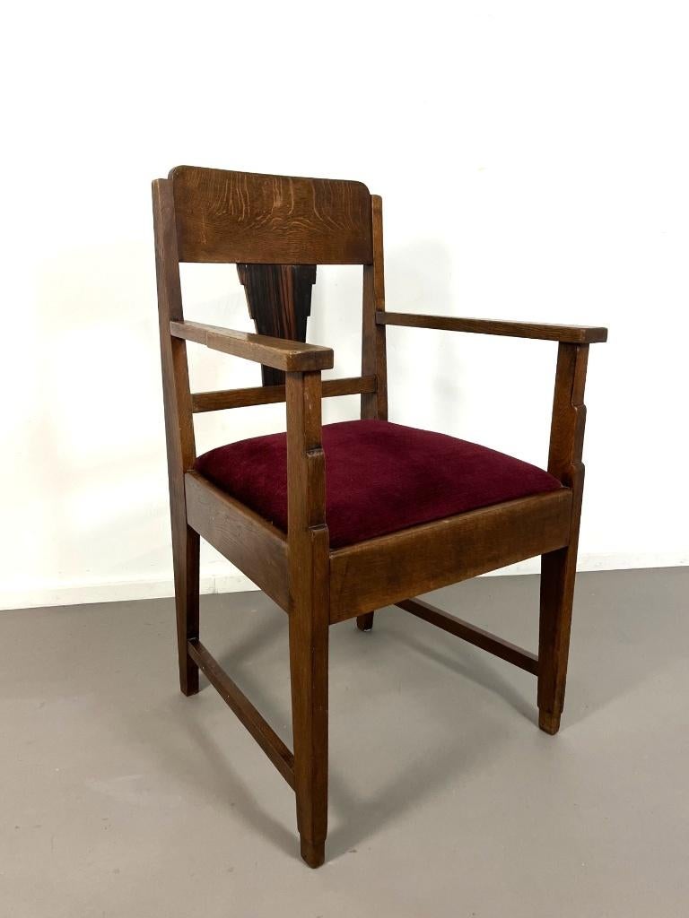 Art Deco Amsterdamse school eiken fauteuil, jaren 1930, Ophalen