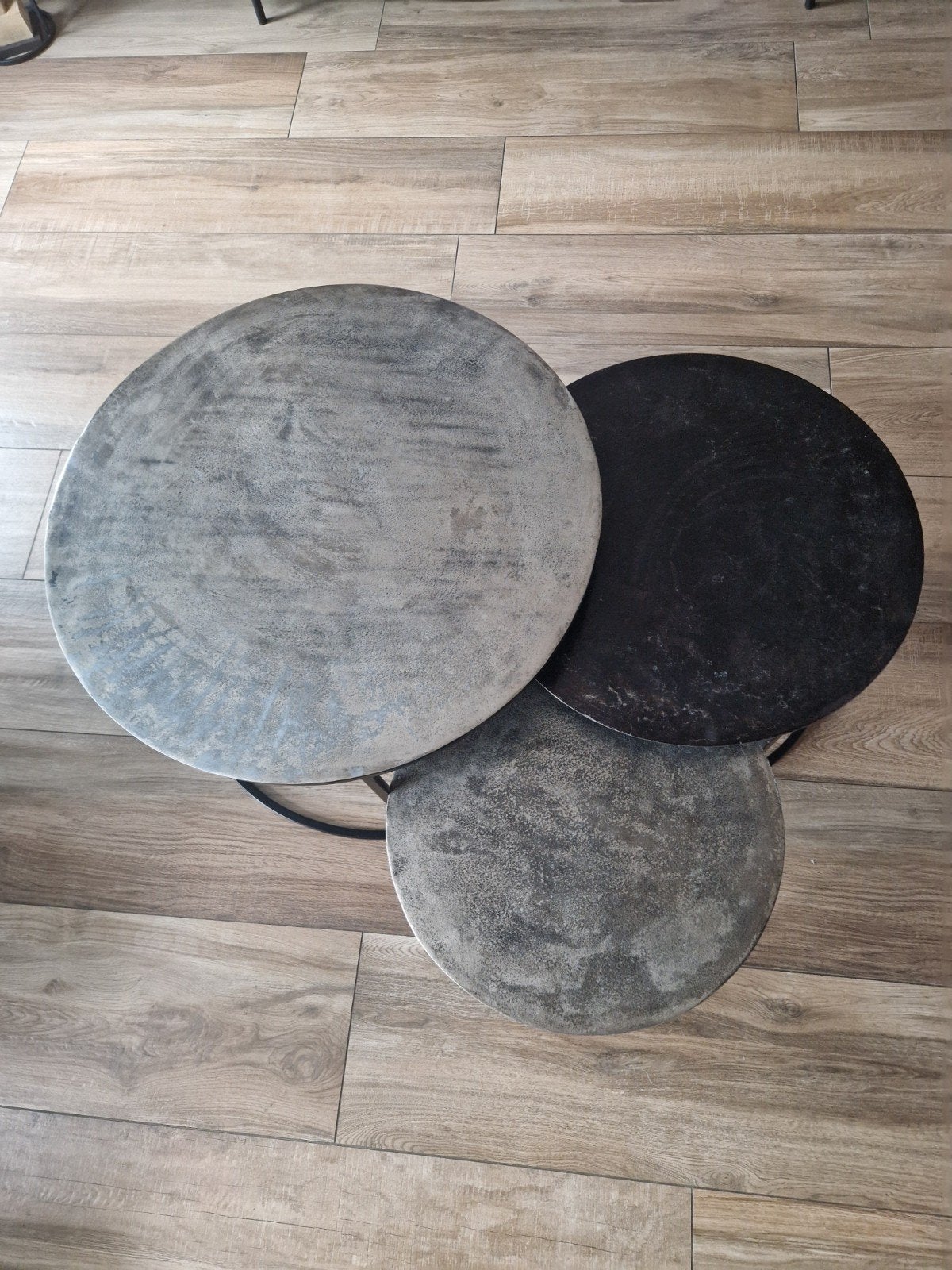 Te koop ronde salontafel combinatie Shima, Huis en Inrichting, Ophalen, Zilver