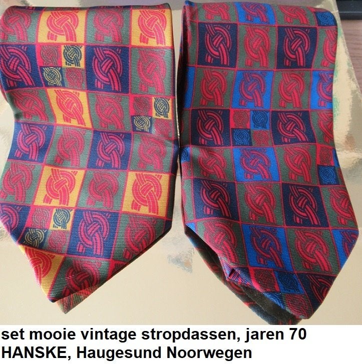 nieuwe, vintage stropdassen set modehuis Hanske Noorwegen, Ophalen of Verzenden, Nieuw, Overige kleuren