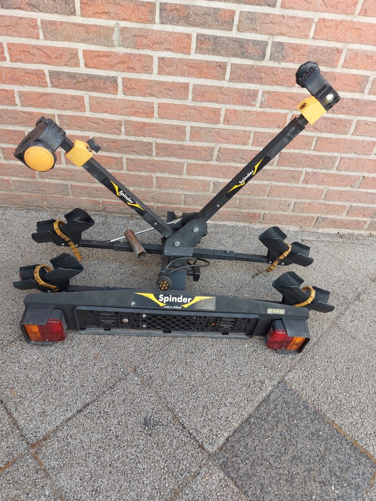 Spinder Hawk kantelbare fietsendrager voor op de trekhaak., Auto diversen, Fietsendragers, Ophalen, Gebruikt, Trekhaakdrager