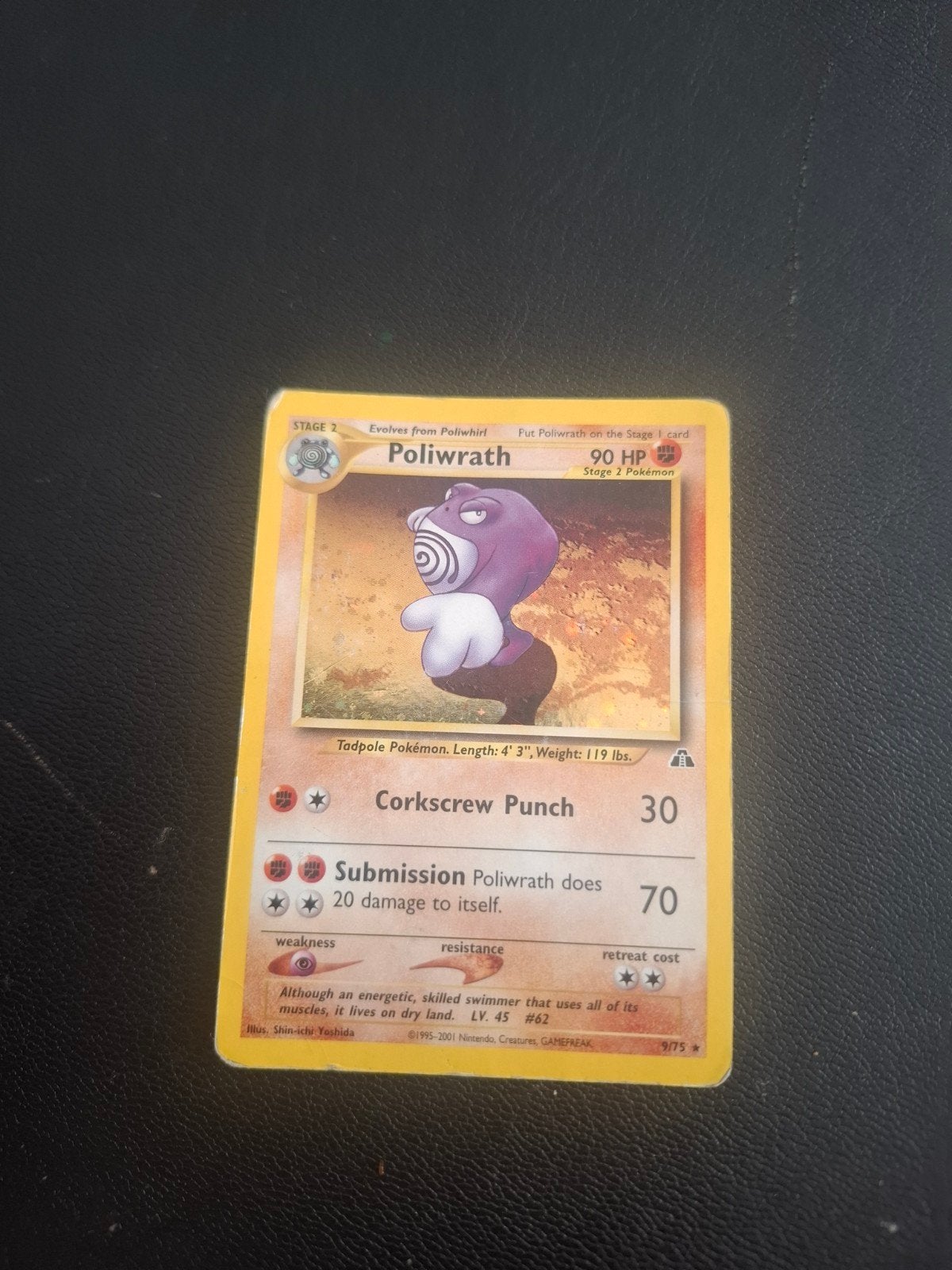 Poliwrath Pokémon Kaart (Base Set 2, 9/130), Ophalen of Verzenden, Gebruikt, Losse kaart