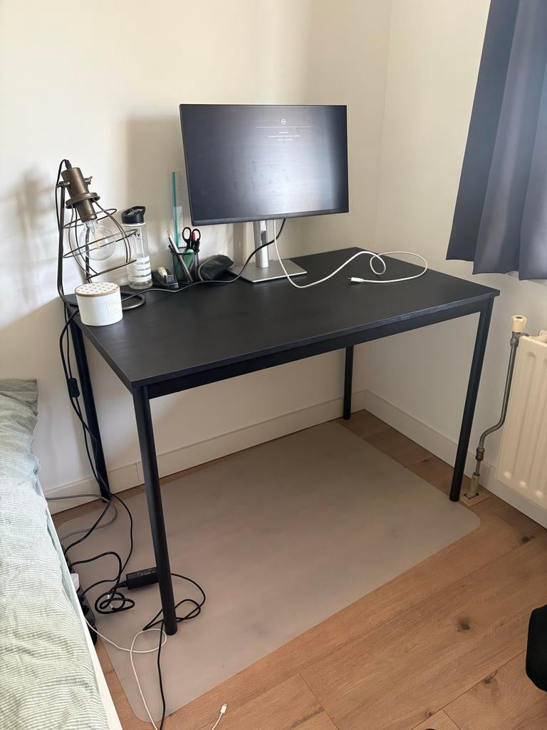 IKEA Sandsberg tafel - Zwart, 110x67 cm, Ophalen, Zo goed als nieuw, Rechthoekig, 50 tot 100 cm