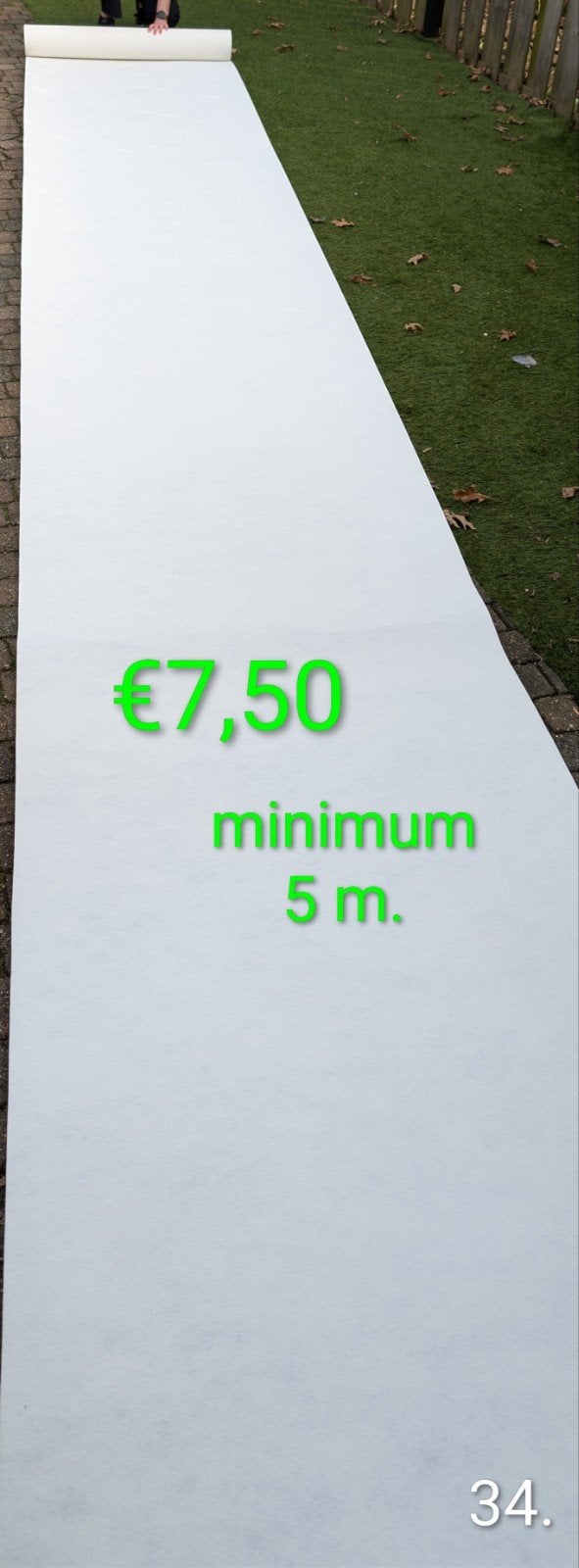 Witte loper van degelijk wit vilt - minimaal 5 meter, Ophalen, Wit, 200 cm of meer, 50 tot 100 cm