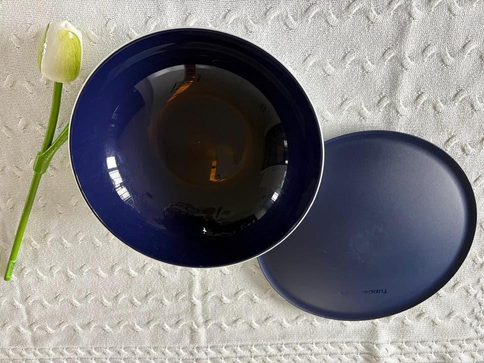 Tupperware Allegra schaal met deksel, Ophalen of Verzenden, Zo goed als nieuw, Blauw, Schaal