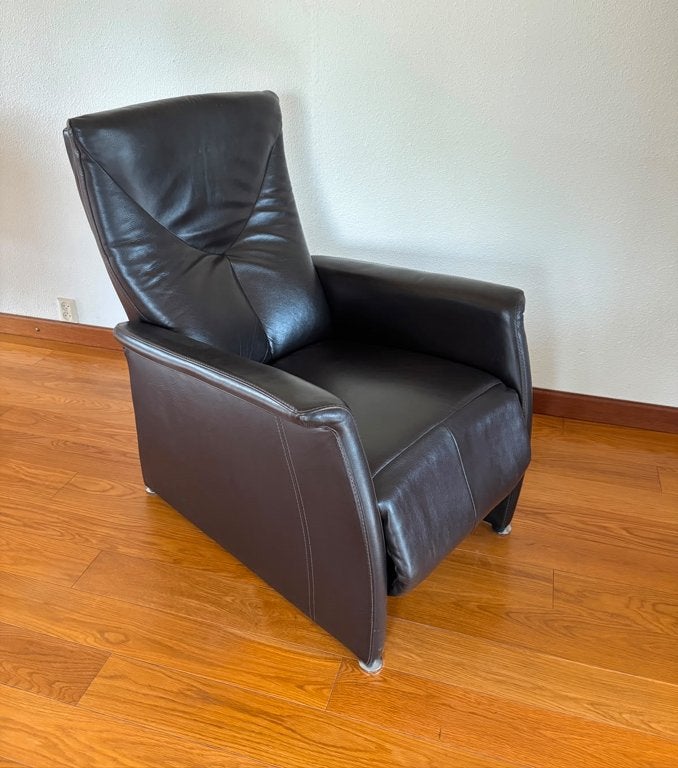 Leren relax fauteuil, Ophalen, Gebruikt, Leer, 75 tot 100 cm