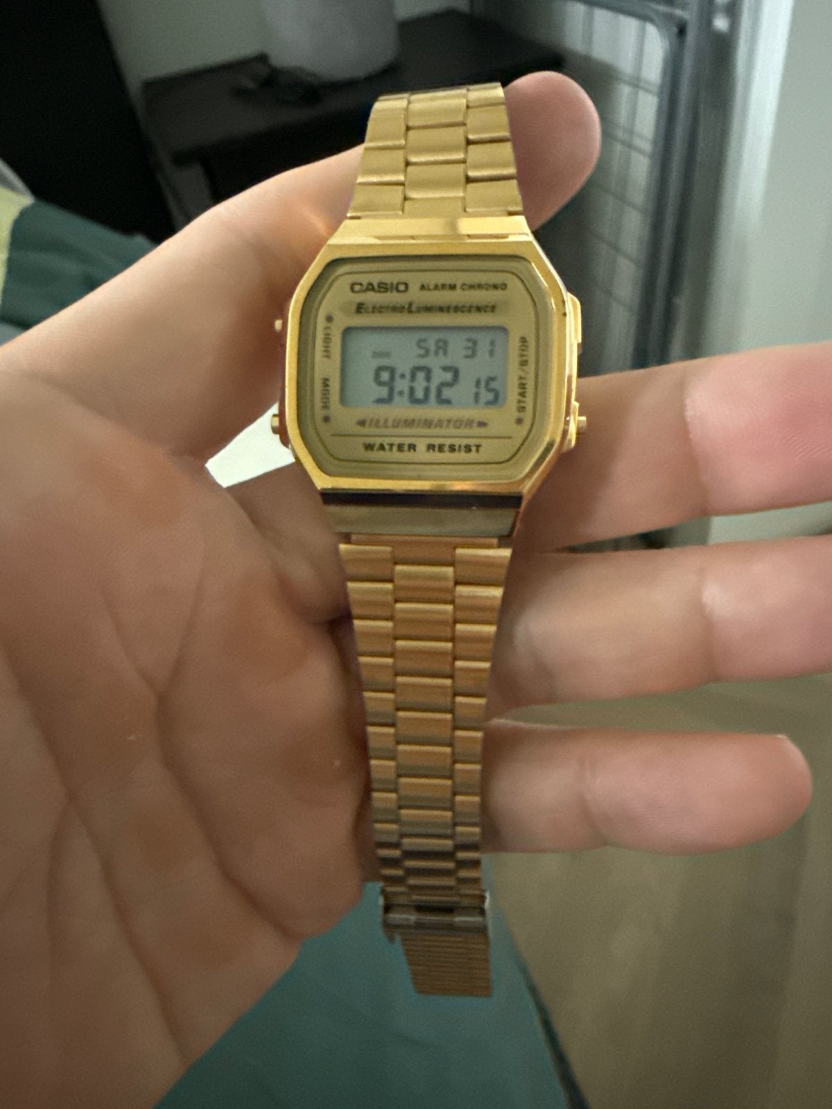 Casio Illuminator Horloge Goudkleurig, Sieraden, Tassen en Uiterlijk, Horloges | Heren, Polshorloge, Ophalen of Verzenden, Zo goed als nieuw