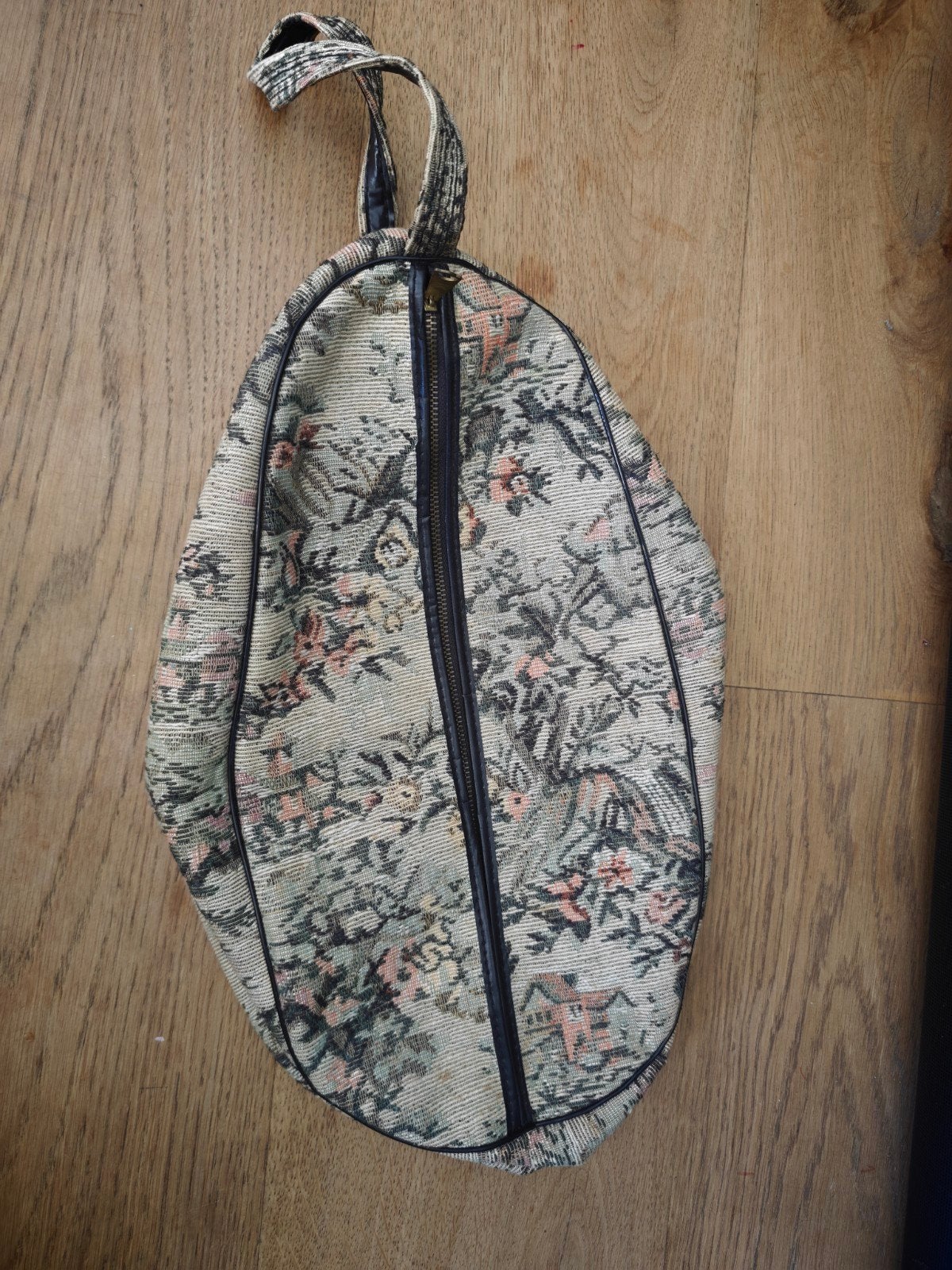 Vintage Japanse schoenen reistas - Bloemenpatroon, Gebruikt, Overige kleuren, Minder dan 40 cm, Minder dan 35 cm