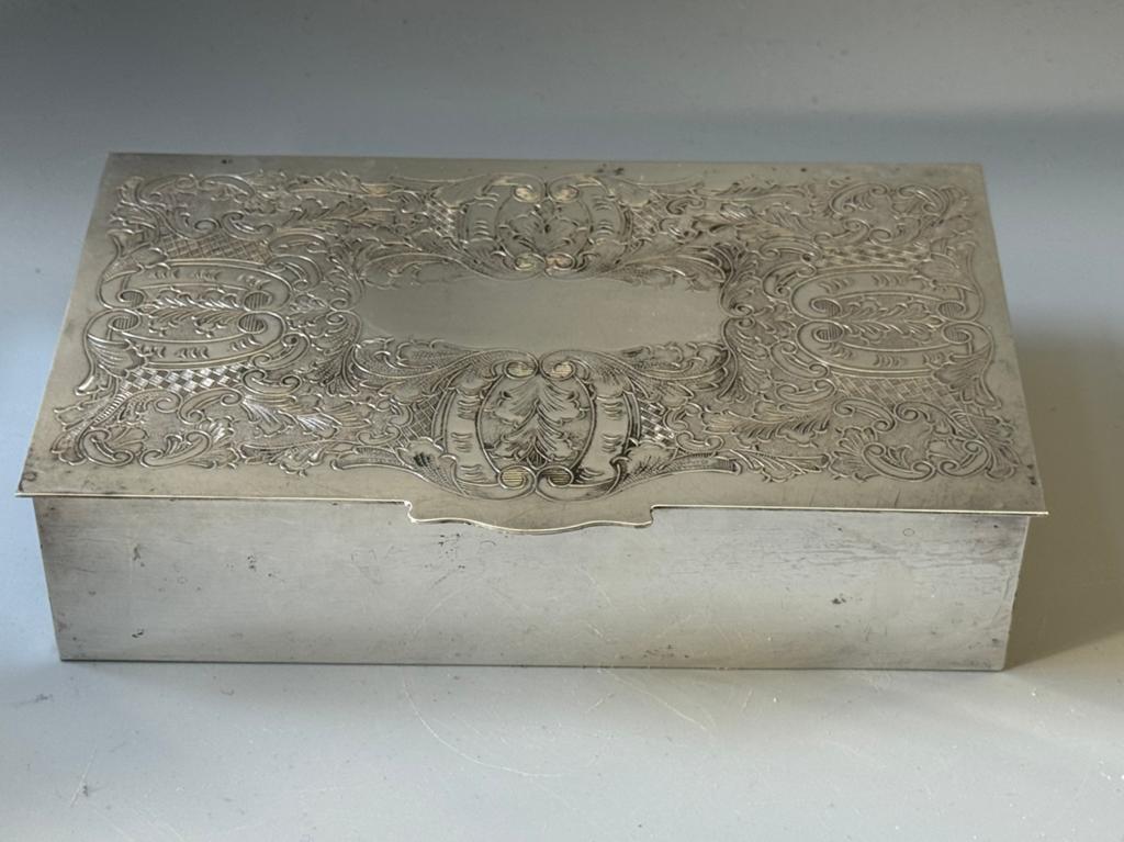 verzilverde sigarendoos  / sieradendoos, Antiek en Kunst, Ophalen of Verzenden