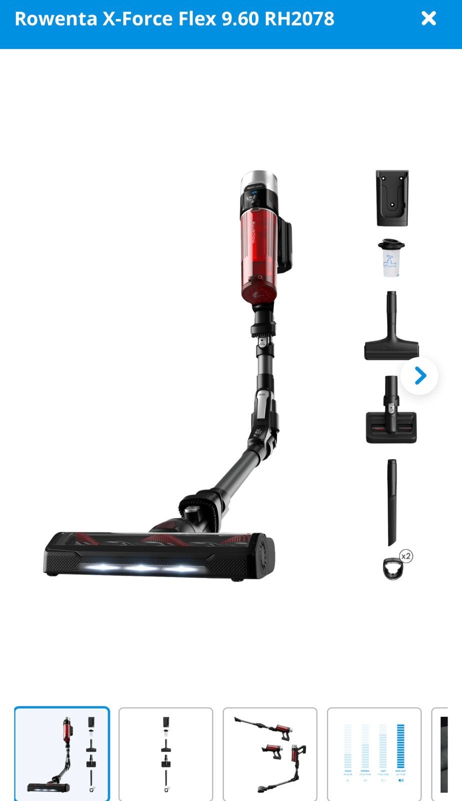 Steelstofzuiger van Rowenta, Witgoed en Apparatuur, Stofzuigers, Gebruikt, Steelstofzuiger, Rowenta, Minder dan 1200 watt, Dweilfunctie