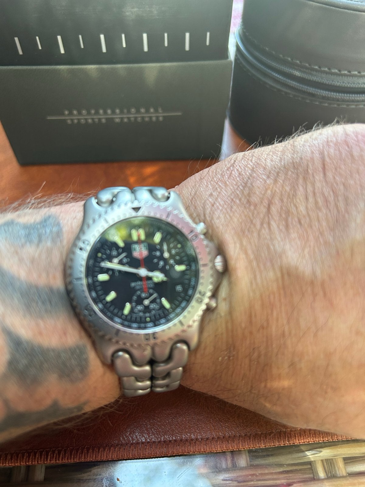 TAG Heuer Professional 200 Meters Chronograaf, Ophalen, Staal, Polshorloge, Zo goed als nieuw