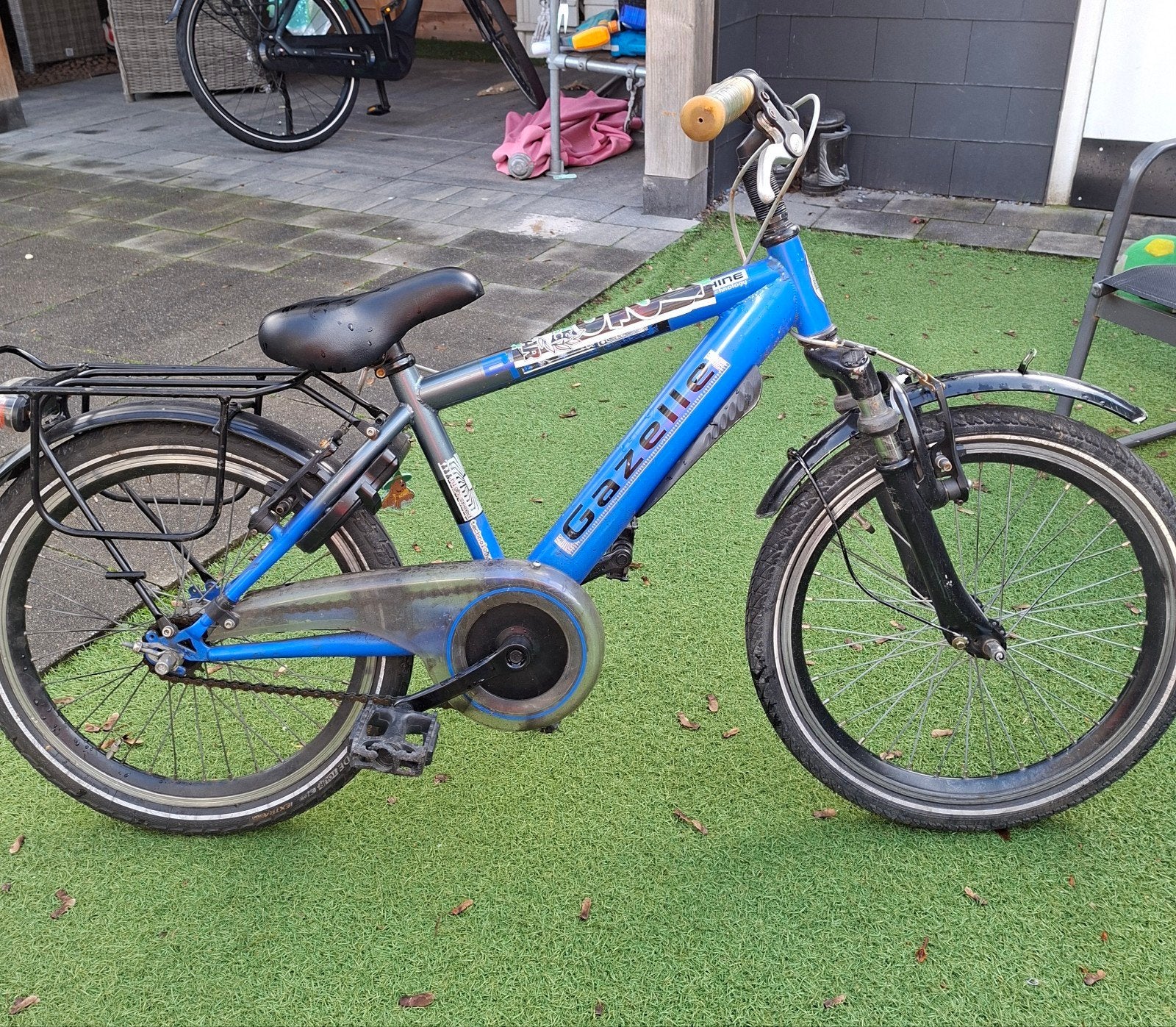 Gazelle kinderfiets - Blauw, Ophalen, Gebruikt, Velgrem, Minder dan 49 cm