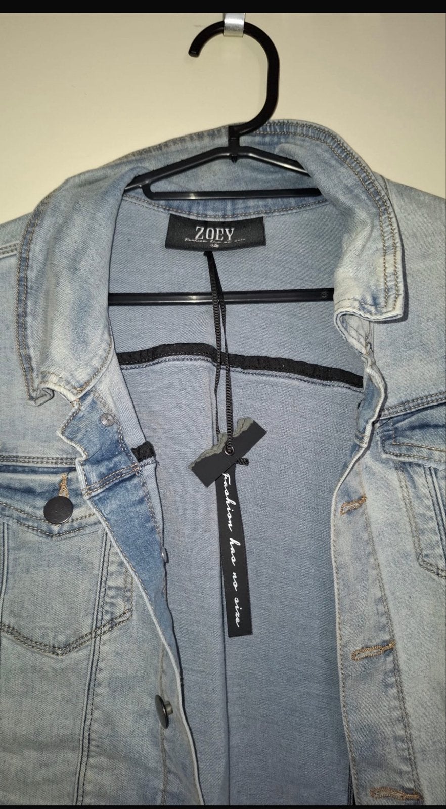 Zoey spijkerjasje - Lichtblauw denim jasje, Kleding | Dames, Ophalen of Verzenden, Zo goed als nieuw, Maat 46/48 (XL) of groter