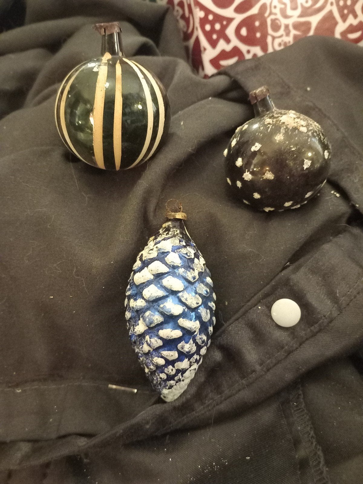 setje glazen antieke kerstballen, Diversen, Ophalen of Verzenden, Gebruikt