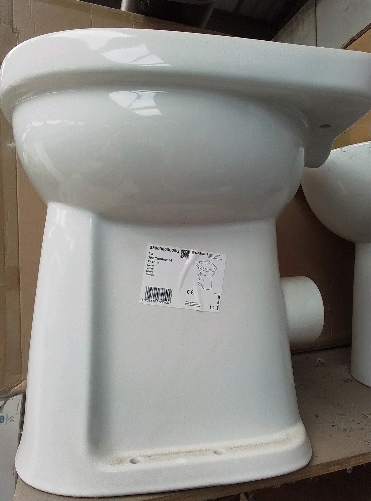 Geberit wcpot verhoogd (10cm) wit PK, Ophalen, Nieuw, Steen, Toilet