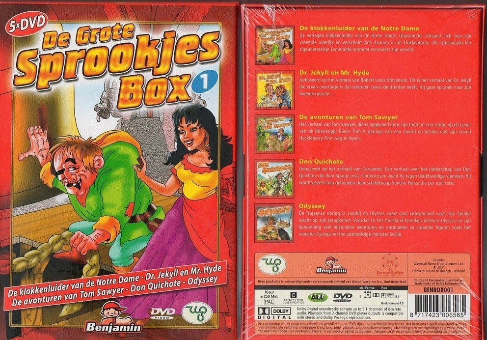 KINDER DVD 5-BOX DE GROTE SPROOKJES BOX NIEUW, Alle leeftijden, Ophalen of Verzenden, Nieuw in verpakking, Europees