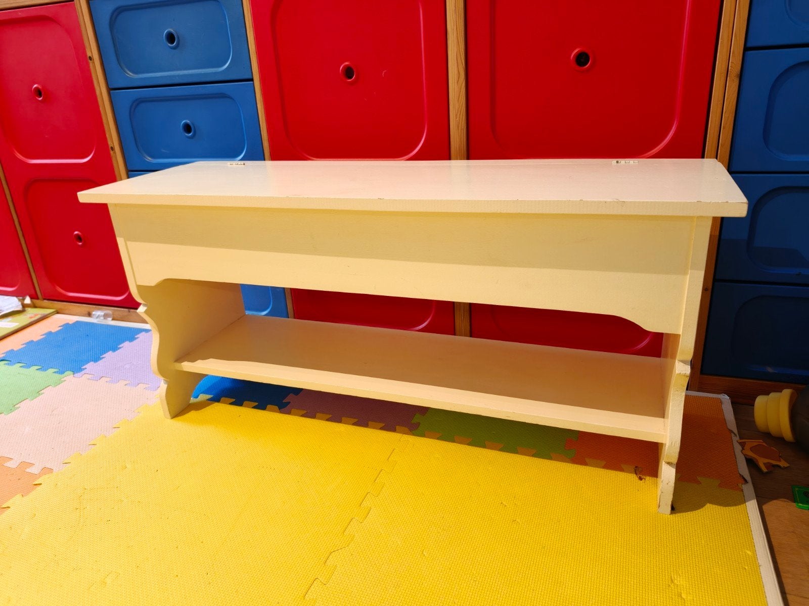 Landelijk bankje met schoenenrek & opbergruimte – 105 cm, Ophalen