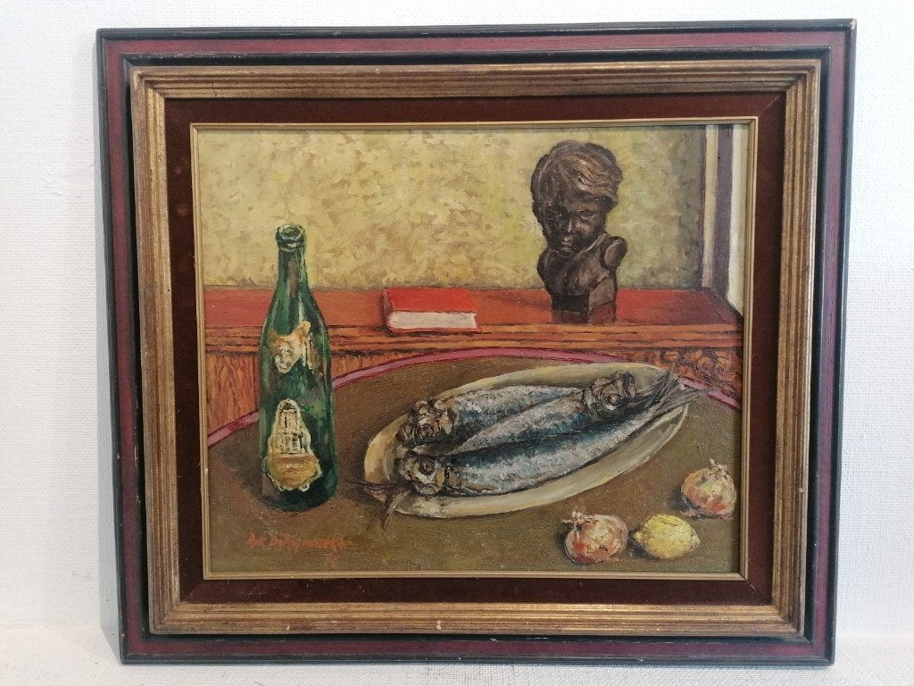 Antiek schilderij op doek, gesigneerd, Antiek en Kunst, Kunst | Schilderijen | Klassiek, Ophalen