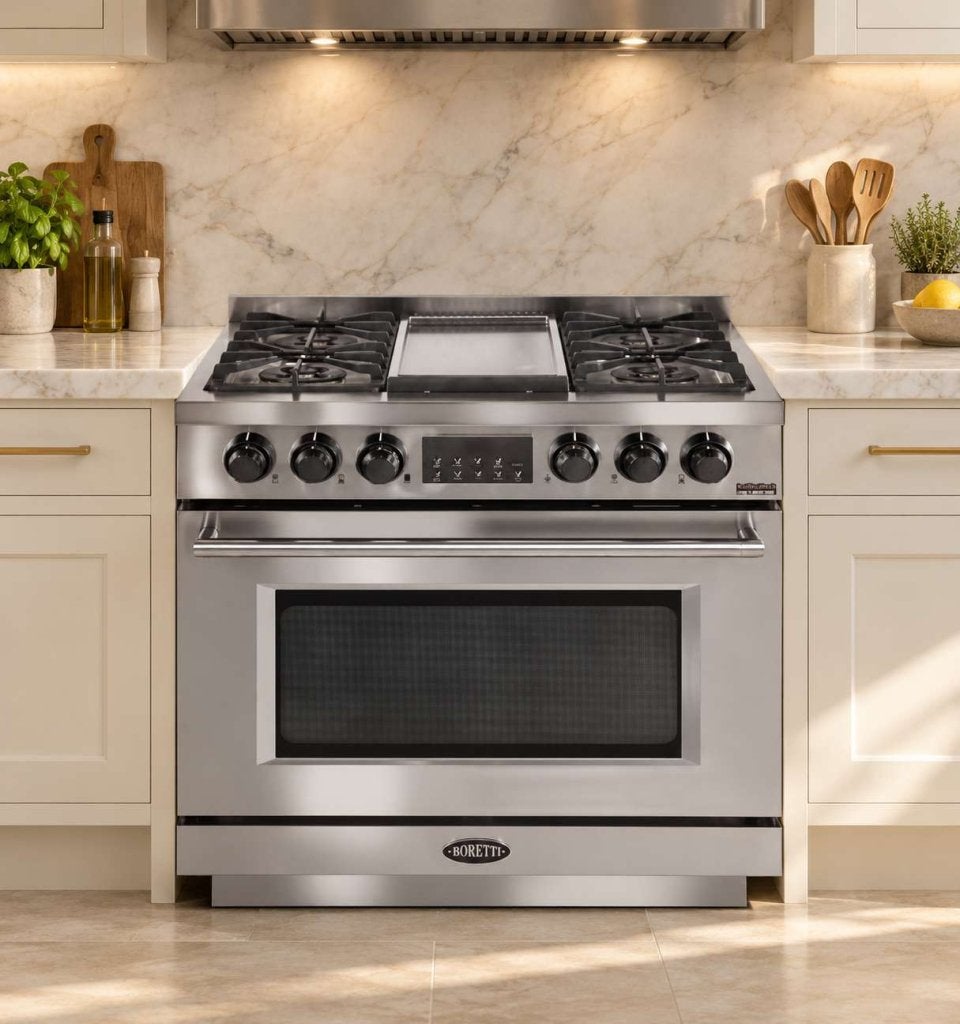Boretti Imperatore gasfornuis 90cm RVS 1 oven NIEUW in doos!, Niet ingevuld, 60 cm of meer, Niet ingevuld, Nieuw