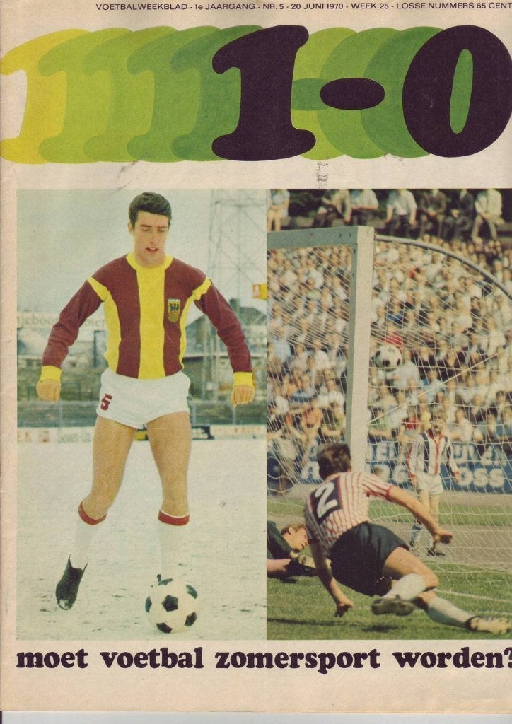 1-0 voetbaltijdschrift 20-6-1970 DWS NEC MVV Ajax FC Twente, Verzenden, Gebruikt, Overige binnenlandse clubs, Boek of Tijdschrift
