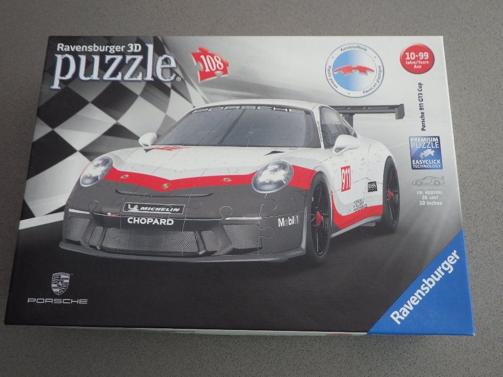 3D puzzel porsche 911 gt3 cup, Ophalen, Minder dan 500 stukjes, Zo goed als nieuw, Rubik's of 3D-puzzel
