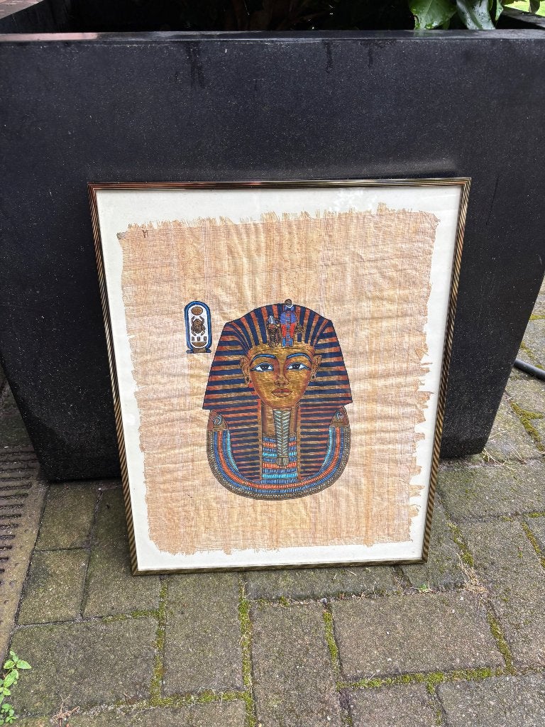 Handgeschilderd Egyptisch kunstwerk, Ophalen of Verzenden, Vintage, Handgeschilderd, Overige onderwerpen