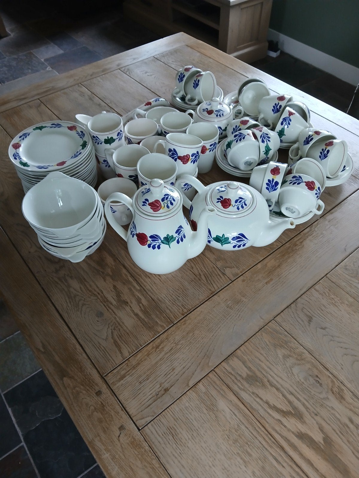 Boerenbont servies en set van 3 voorraadpotten, Ophalen, Gebruikt, Overige merken, Keramiek