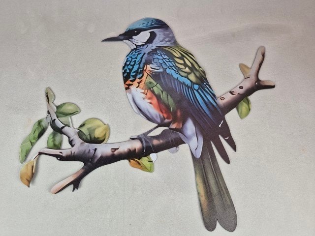 Muurdecoratie Vogel 35 cm metaal, Tuin en Terras, Ophalen of Verzenden, Nieuw