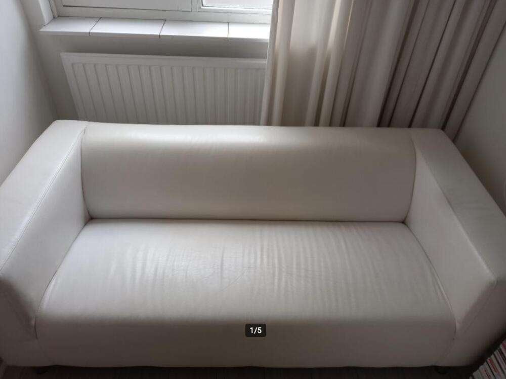 Witte tweezits IKEA KLIPPAN bank van skai, Ophalen, Gebruikt, 150 tot 200 cm, Tweepersoons