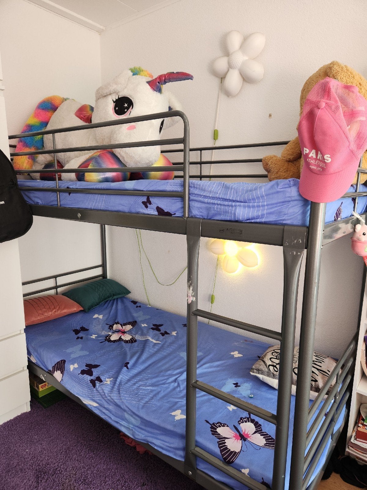 Foto 3 van IKEA SVÄRTA Stapelbed grijs metaal 90x200 met ladder