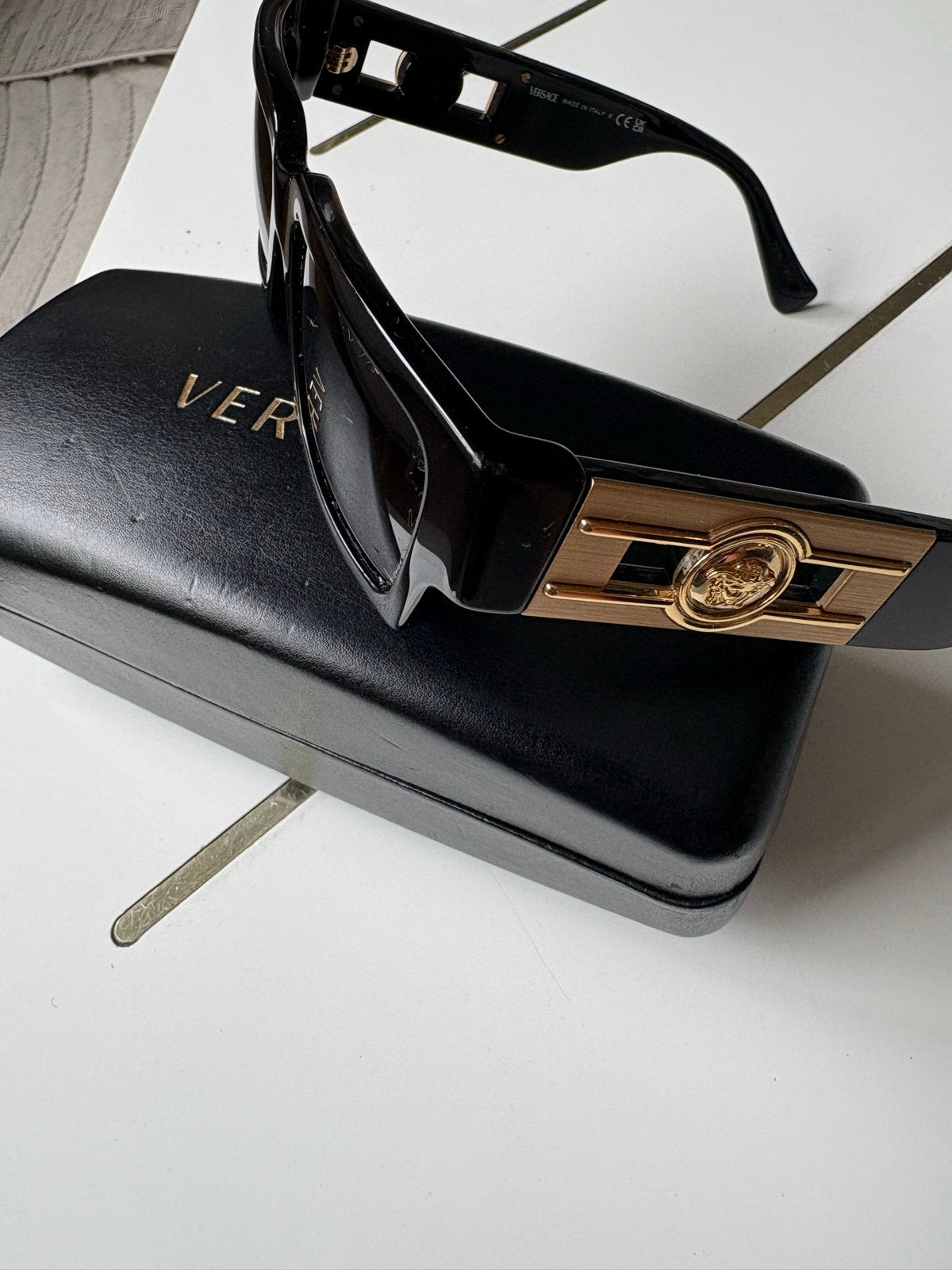 Versace Zonnebril met Medusa details, Zonnebril, Zwart, Gianni Versace, Ophalen of Verzenden