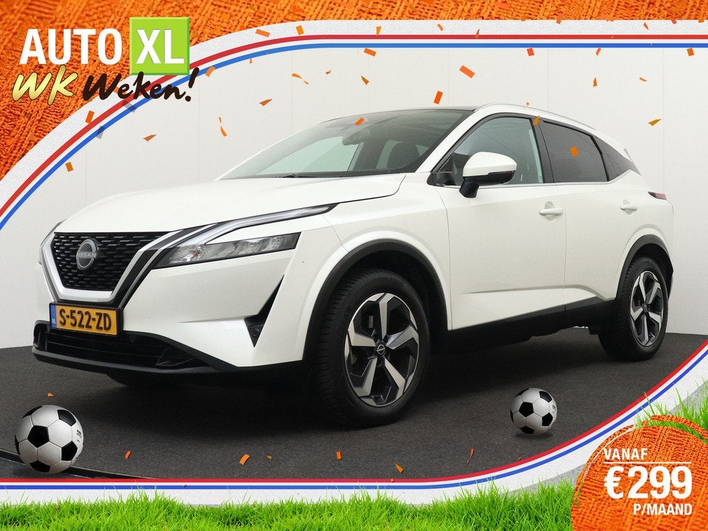 Nissan QASHQAI 1.3 158 PK Aut. MHEV N-Connecta Pano-Dak Adap, Auto's, Nissan, Stof, Automatische klimaatregeling, Wit, Origineel Nederlands