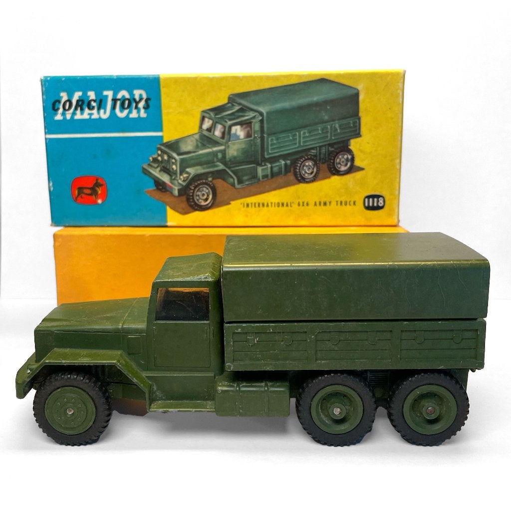 Corgi Major Toys 1118 International 6x6 Army Truck, Hobby en Vrije tijd, Modelauto's | 1:43, Ophalen of Verzenden, Gebruikt, Bus of Vrachtwagen