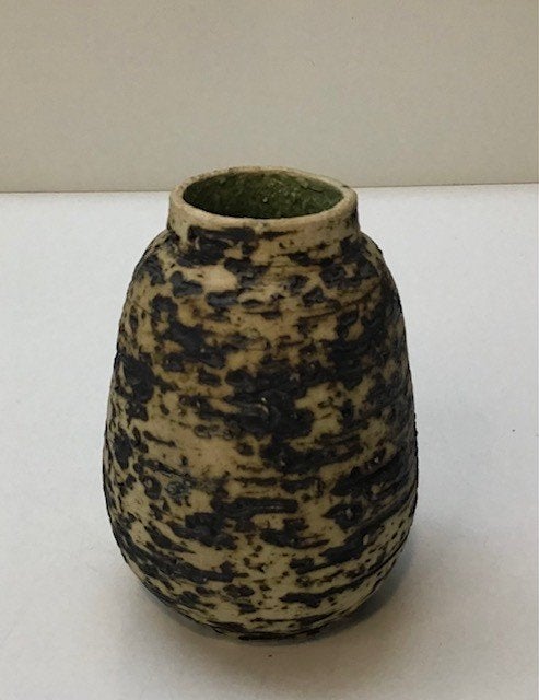 Vintage gave retro vaas uit de jaren 60, Ophalen of Verzenden, Zo goed als nieuw, Steen/keramiek, 17 cm