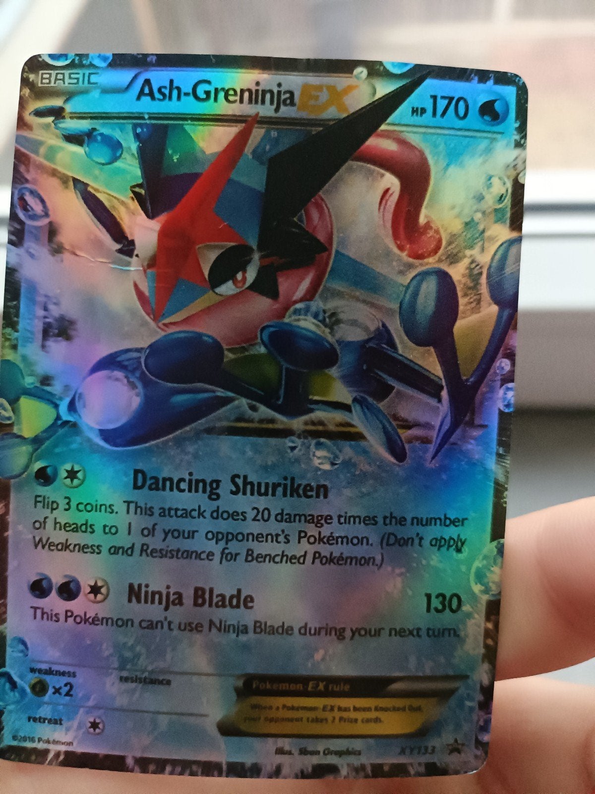 Ash-Greninja-EX Pokémonkaart XY133 Holofoil, Ophalen of Verzenden, Gebruikt, Losse kaart, Foil