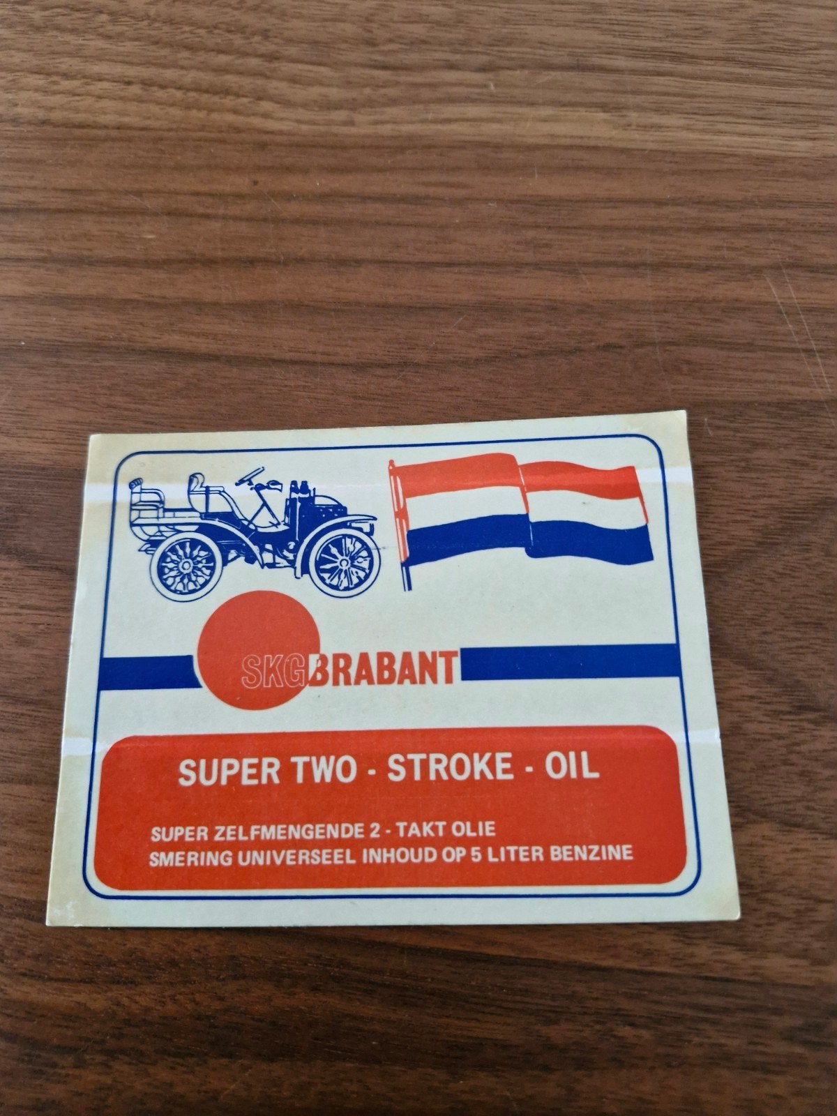 079 Vintage SKG Brabant Super Two-Stroke Oil Sticker, Ophalen of Verzenden
