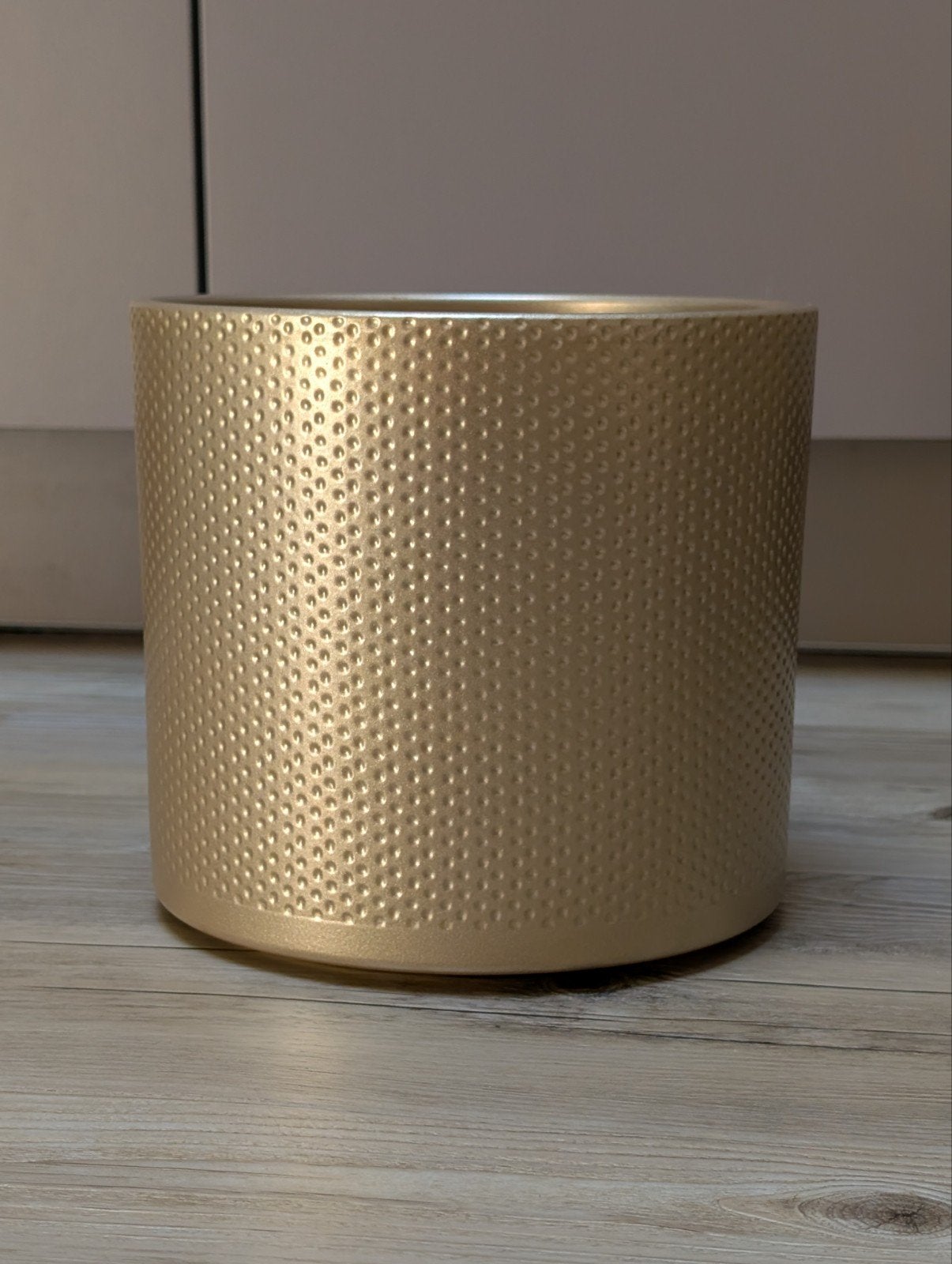 Bloempot (18 cm hoog, goudkleurig, Intratuin, voor binnen), Ophalen, Rond, Binnen, Zo goed als nieuw