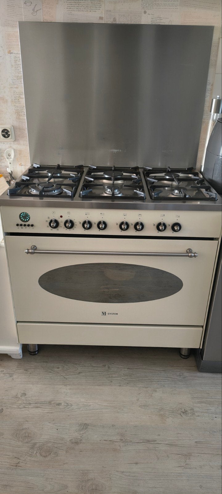 M-System C9SV MFTN 96 OWC gasfornuis met oven, crème, Witgoed en Apparatuur, Ophalen, Gebruikt, 60 cm of meer, Gas