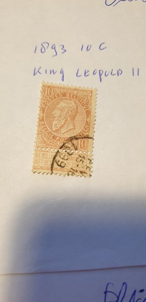 3523 belgie 1893 koning leopold II 10ct, Verzenden