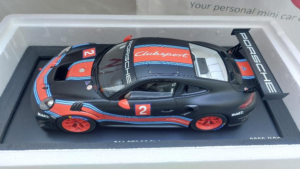 Spark 1:18 Porsche 911 (991 II) GT2 RS Clubsport matt zwart, Ophalen of Verzenden, Nieuw, Auto, Overige merken