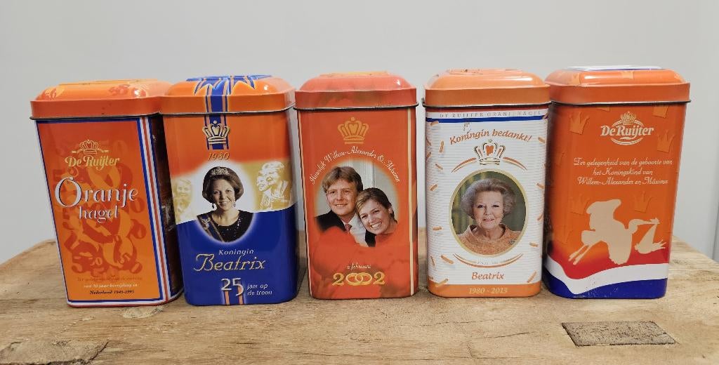 5 LEUKE "DE RUIJTER'S" BLIKJES, Ophalen of Verzenden, Gebruikt, Overige, Overige merken