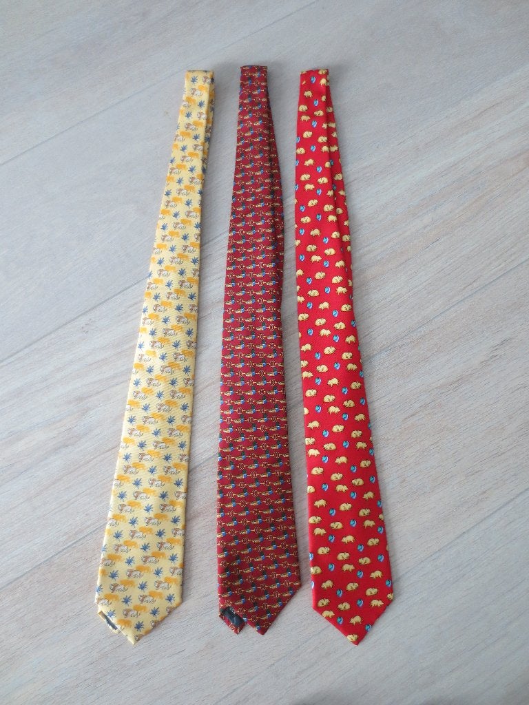 Atkinsons zijden stropdassen leeuw, eend en varken, Overige kleuren, Ophalen of Verzenden, Zo goed als nieuw, Met patroon