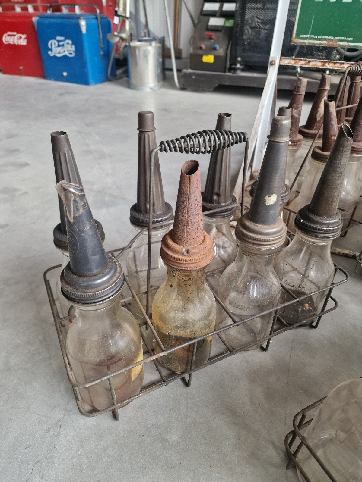 oilie fles rek shell texaco esso kendall, Ophalen, Gebruikt, Auto's
