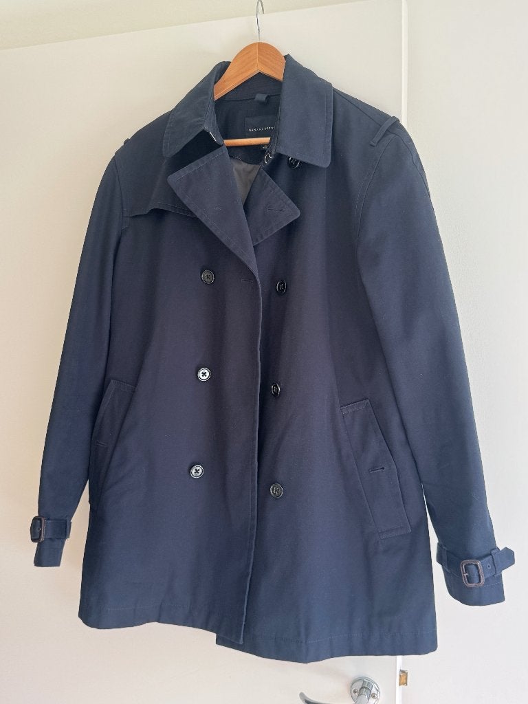 Banana Republic Peacoat L Blauw, Kleding | Heren, Jassen | Winter, Verzenden, Gedragen, Maat 52/54 (L), Blauw